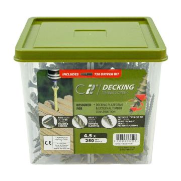 Picture of 4.5 x 75mm C2 Green Decking Screws TX20 (250)
75C2D250BX