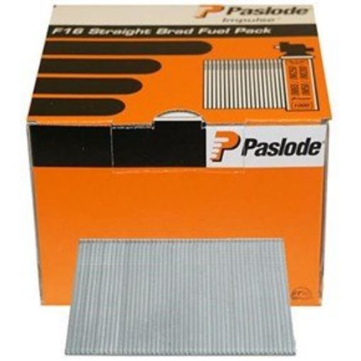 Picture of Paslode F16 x 63mm Electro Galvanised Straight Brads (2,000) for IM65 Nailer plus 2 x Series-i fuel cells
921592