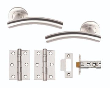 Picture of CHOICE "Fast-Fit" Door Furniture Pack SSS
PBX2005 (includes handles, latch & 2x hinges)