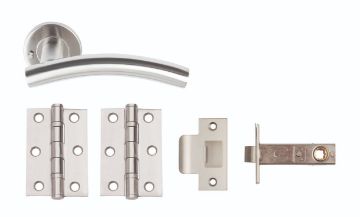 Picture of CHOICE "Fast-Fit" Privacy Door Furniture Pack SSS
PBX2005-PRV (includes handles, latch & 2x hinges)