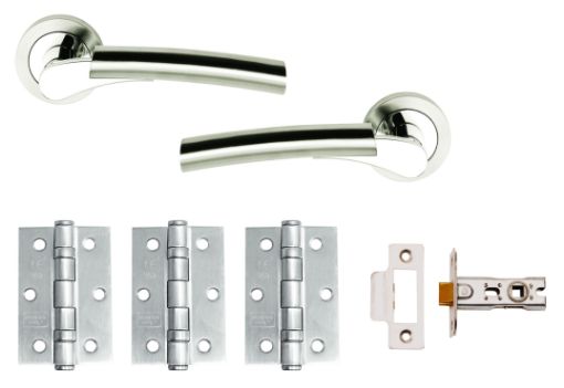 Picture of ULTIMO Door Furniture Pack SNP/PCP
DH003650-INTERNAL (includes handles, latch & 3x hinges)