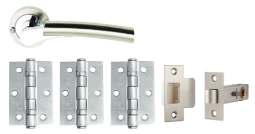 Picture of ULTIMO Privacy Door Furniture Pack SNP/PCP
DH003650-PRV-INT (includes handles, latch & 3x hinges)