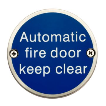Picture of 75mm "Automatic Fire Door Keep Clear" Door Sign SSS
DH003791A