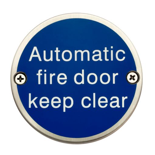 Picture of 75mm "Automatic Fire Door Keep Clear" Door Sign SSS
DH003791A