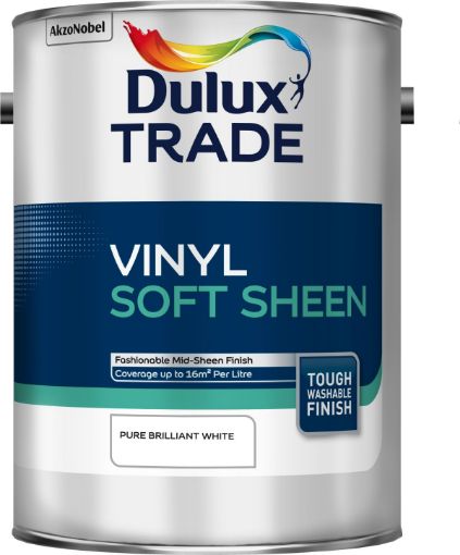Picture of Dulux Trade Vinyl Soft Sheen Pure Brilliant White 5 Litre
5081964