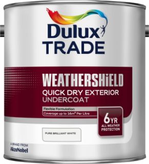 Picture of Dulux Trade Weathershield Quick Dry Exterior Undercoat Pure Brilliant White 2.5 Litre
5092216