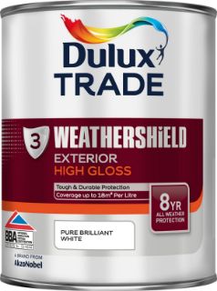 Picture of Dulux Trade Weathershield Exterior Gloss Pure Brilliant White 1 Litre
5180254
