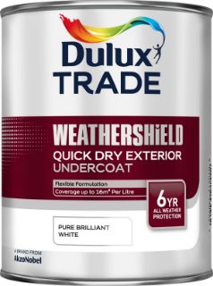 Picture of Dulux Trade Weathershield Quick Dry Exterior Undercoat Pure Brilliant White 1 Litre
5092215