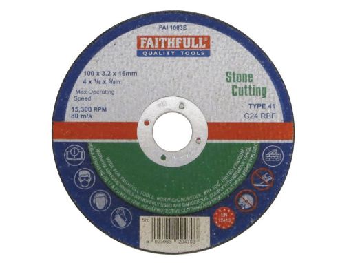 Picture of Faithfull 100mm Stone Cut Off Wheel
FAI1003S