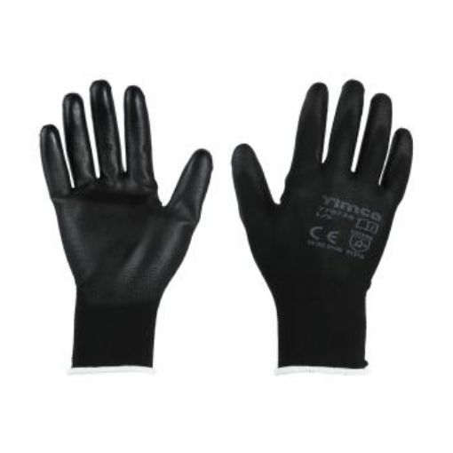 Picture of TIMco Durable Grip PU Gloves (Black) - Large
770736