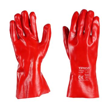 Picture of TIMco PVC Coated Cotton Gauntlets (Red) - XL
770333