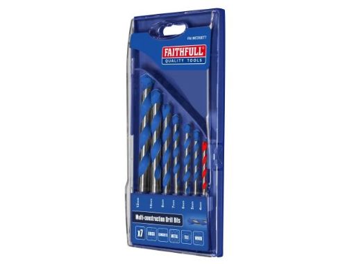 Picture of Faithfull 7 Piece Multi-Use Drill Bit Set Sizes: 4 To 12mm
FAIMCDSET7