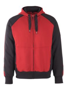 Picture of MASCOT® UNIQUE Hoodie with zipper Red/Black 4XL 
50566-963-0209