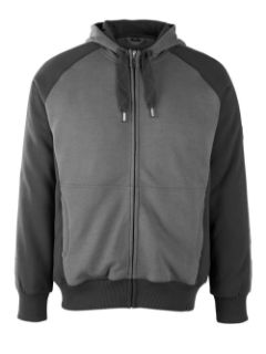 Picture of MASCOT® UNIQUE Hoodie with zipper Dark Anthracite/Black 2XL 
50566-963-1809