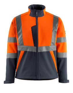 Picture of MASCOT® SAFE LIGHT Softshell Jacket Hi-Vis Orange/Dark Navy 4XL 
15902-253-14010
