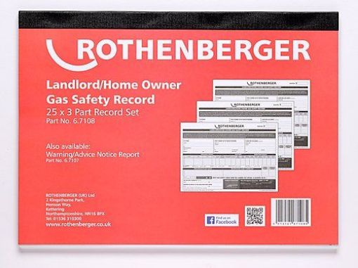 Picture of Rothenberger 3-Part Gas Safety Certificate Pad (25)
67108