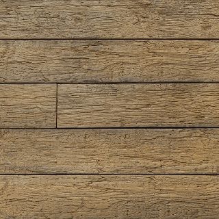 Close-up of Millboard Weathered Oak decking in vintage finish, showing deeply grained, timeworn timber texture with rich brown tones and natural wood detailing, ideal for rustic or traditional outdoor design