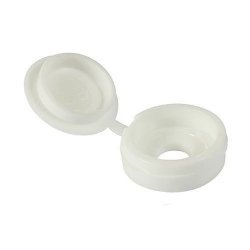 Picture of 3.5mm - 5mm Screw Small Hinged White Cover Cap (100)
SHCCWHITEP