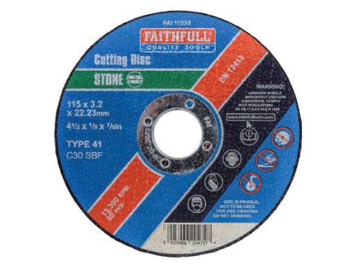 Picture of Faithfull 115mm Stone Cut Off Wheel
FAI1153S