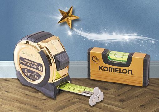 Picture of Komelon 5m (16ft) Gold PowerBlade II Tape Measure with Gold Mini Level
XMS23TAPELEV
