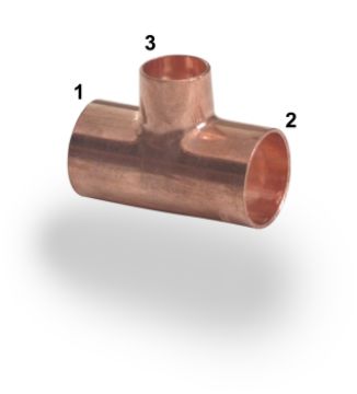 Picture of 22mm x 22mm x 15mm Endfeed Reducing Tee - WRAS
433722