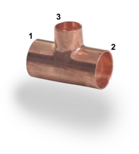 Picture of 22mm x 22mm x 15mm Endfeed Reducing Tee - WRAS
433722