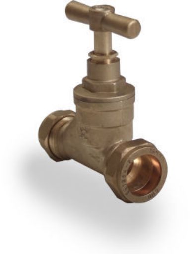 Picture of 15mm x 25mm MDPE Brass Stopcock 
301629