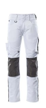 Picture of Mascot Unique Trousers With Kneepad Pockets Cordura White/Dark Anthracite