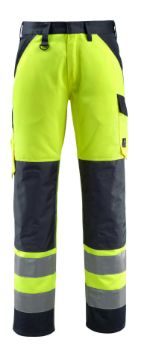 Picture of Mascot Safe Light Trousers With Kneepad Pockets Hi-Vis Yellow/Dark Navy