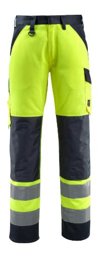 Picture of Mascot Safe Light Trousers With Kneepad Pockets Hi-Vis Yellow/Dark Navy