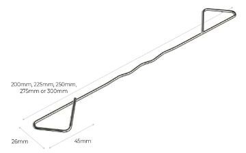 Picture of TecTies 225mm Stainless Steel Type 4 Cavity Wall Tie HRT4 Equivalent (Pack of 250)
TT4225