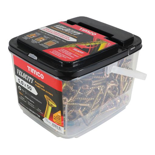 Picture of 5.0 x 50mm Velocity Screws Tub PZ2 CSK - ZYP (600)
50050VYTUB