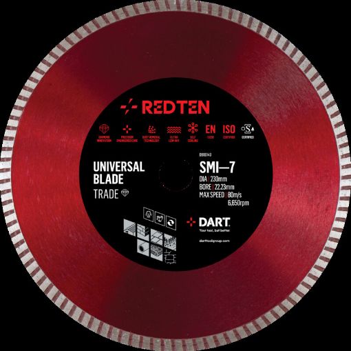 Picture of DART Red Ten SMI-7 115Dmm x 22B Diamond Blades (3)
DB00121