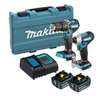 Picture of Makita 18v LXT 2 Piece Brushless Kit(Dhp487Z Combi Drill, Dtd157Z Impact Driver, 2X 5.0Ah Batts, Charger,Case)
DLX2414ST
