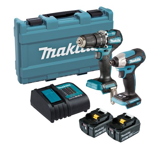 Picture of Makita 18v LXT 2 Piece Brushless Kit(Dhp487Z Combi Drill, Dtd157Z Impact Driver, 2X 5.0Ah Batts, Charger,Case)
DLX2414ST