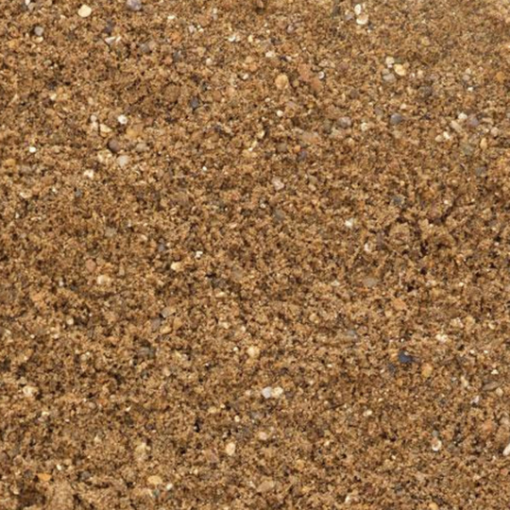 Close-up of grit sand aggregate, showcasing coarse texture ideal for paving and drainage