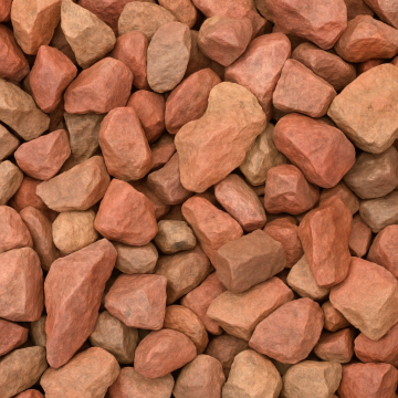 Close-up of 20mm Forest of Dean pink chippings showcasing natural pink and red tones
