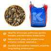 Infographic highlighting benefits of Newbury Style flint gravel: durability, aesthetic appeal, and versatility