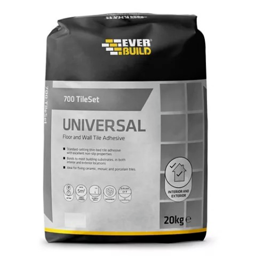 Picture of Everbuild 700 Tileset Universal Floor & Wall Tile Adhesive Grey 20kg
TS700GY20