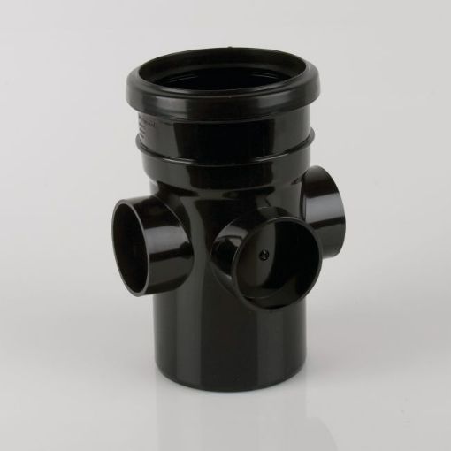 Picture of Brett Martin 110mm Black Single Socket Triple Boss Pipe
BS445B
