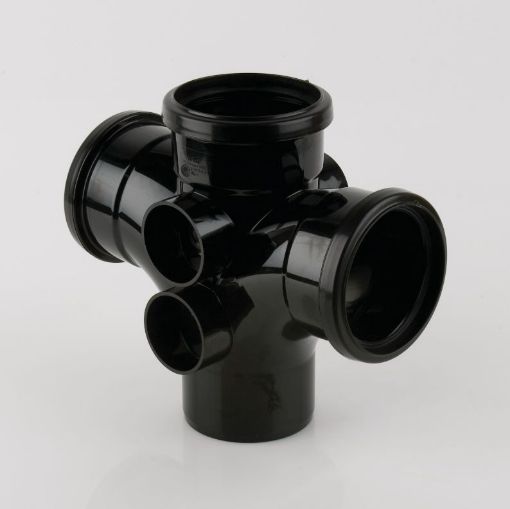 Picture of Brett Martin 110mm Black 92.5° Triple Socket Double Branch
BS490B