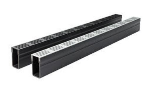 Picture of ACO Threshold Drain with Black/Silver Aluminium Grating