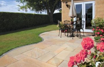 Picture of Pavestone Premium Calibrated Sandstone Slab Golden Fossil